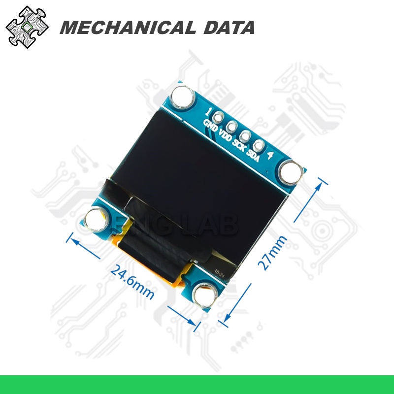 ENGLAB★0.96 Inch OLED, 128x64 Pixel, White/Blue, OLED Display Board For ...