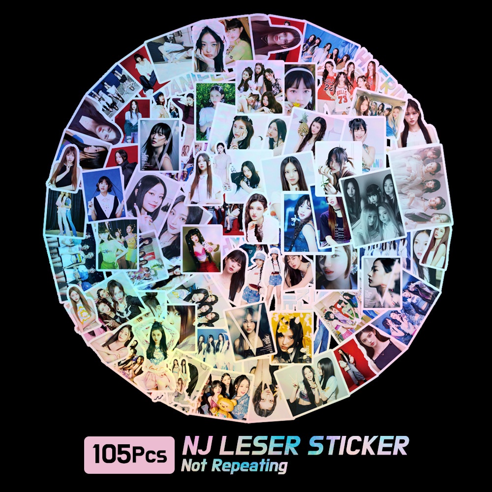 105pcs BP NJ Laser Holographic Sticker LISA ROSE JENNIE JISOO Album THE ...