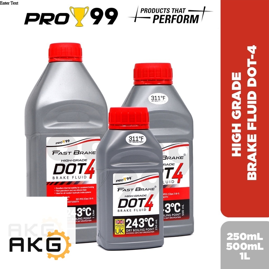 PRO99 FastBrake Brake Fluid DOT4 - 250ml 500ml 1L | Shopee Philippines