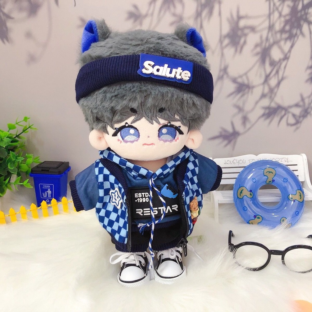 20cm Doll Clothes Wavy Rabbit Sweatshirt Zipper Jacket Pants Casual ...