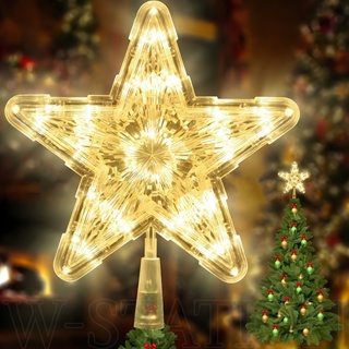 1pc Christmas Tree Topper Hat With Star And 11 Modes Led Projection Lamp,  Remote Control, Us Plug