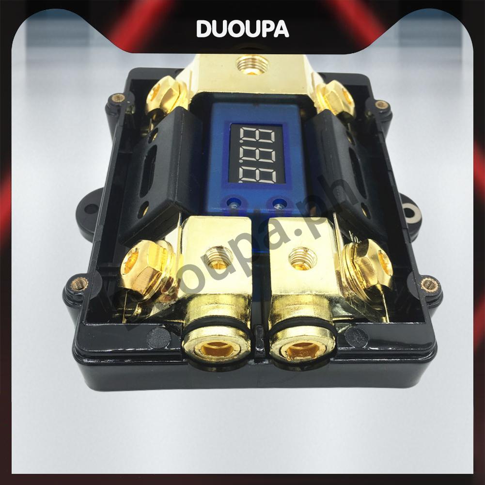 1 Way in 2 Way Out Car Audio Fuse Box with LED Display Stereo