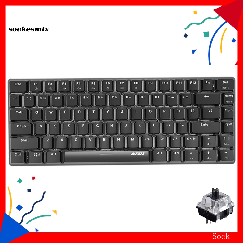 SX AJAZZ AK33 Mechanical Keyboard High Sensitivity Black/Blue Switch 82 Keys Quick Response