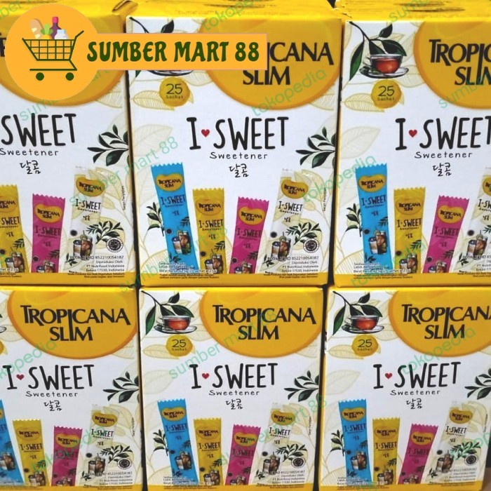 Tropicana Slim I Sweet Sweetener, Healthy Sugar For Diet 25sachet @2.5G ...