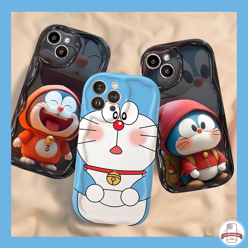 Blue Doraemon 3D Wavy Curved Edge Casing For Samsung A05 A05S A24 A34 ...