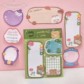 【FH】Ins Cartoon Combination Post-it Notes Cute Animal Patterns Post-it ...