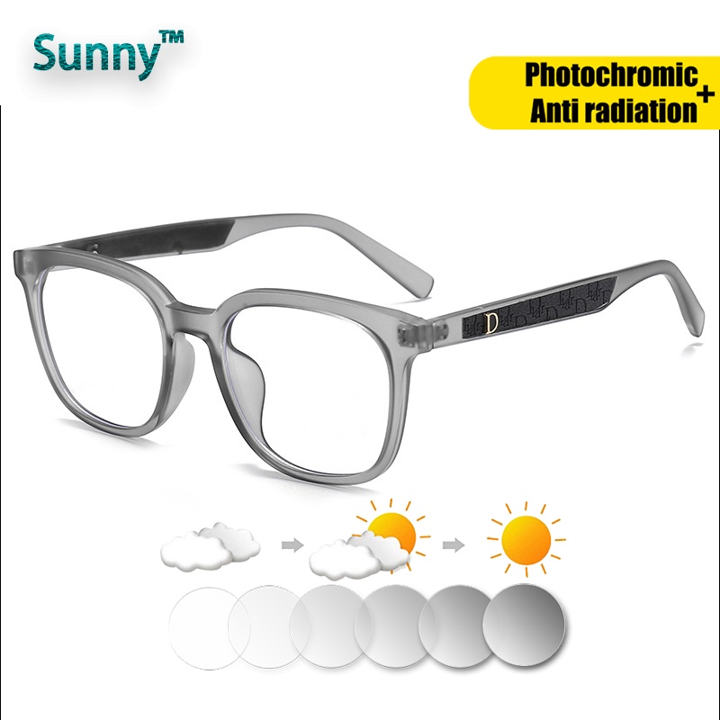 Photochromic Anti Radiation Computer Eyeglasses Graded For Women Men ...
