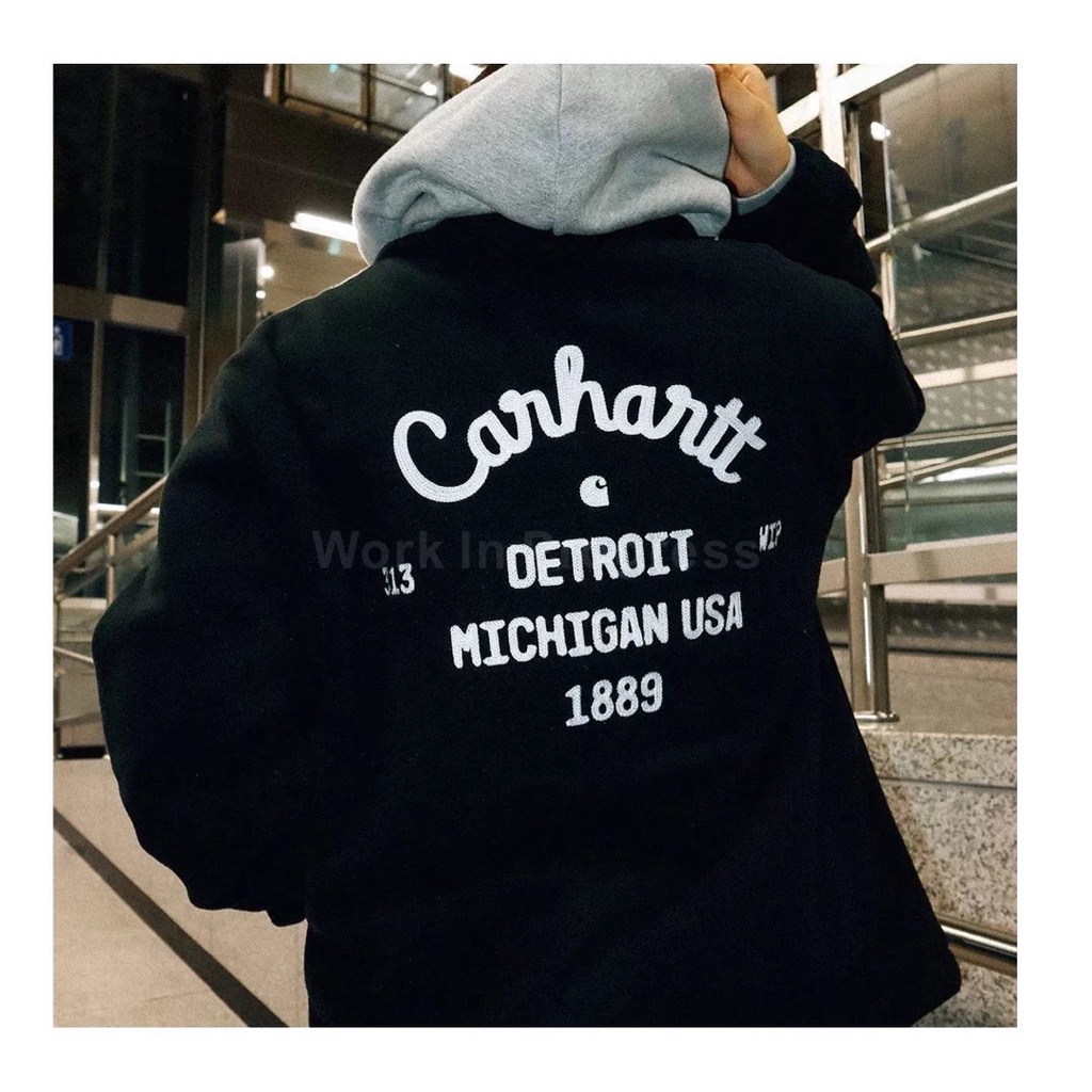 Carhartt letter logo embroidered jacket polar fleece warm fabric zipper coat Carhartt coat