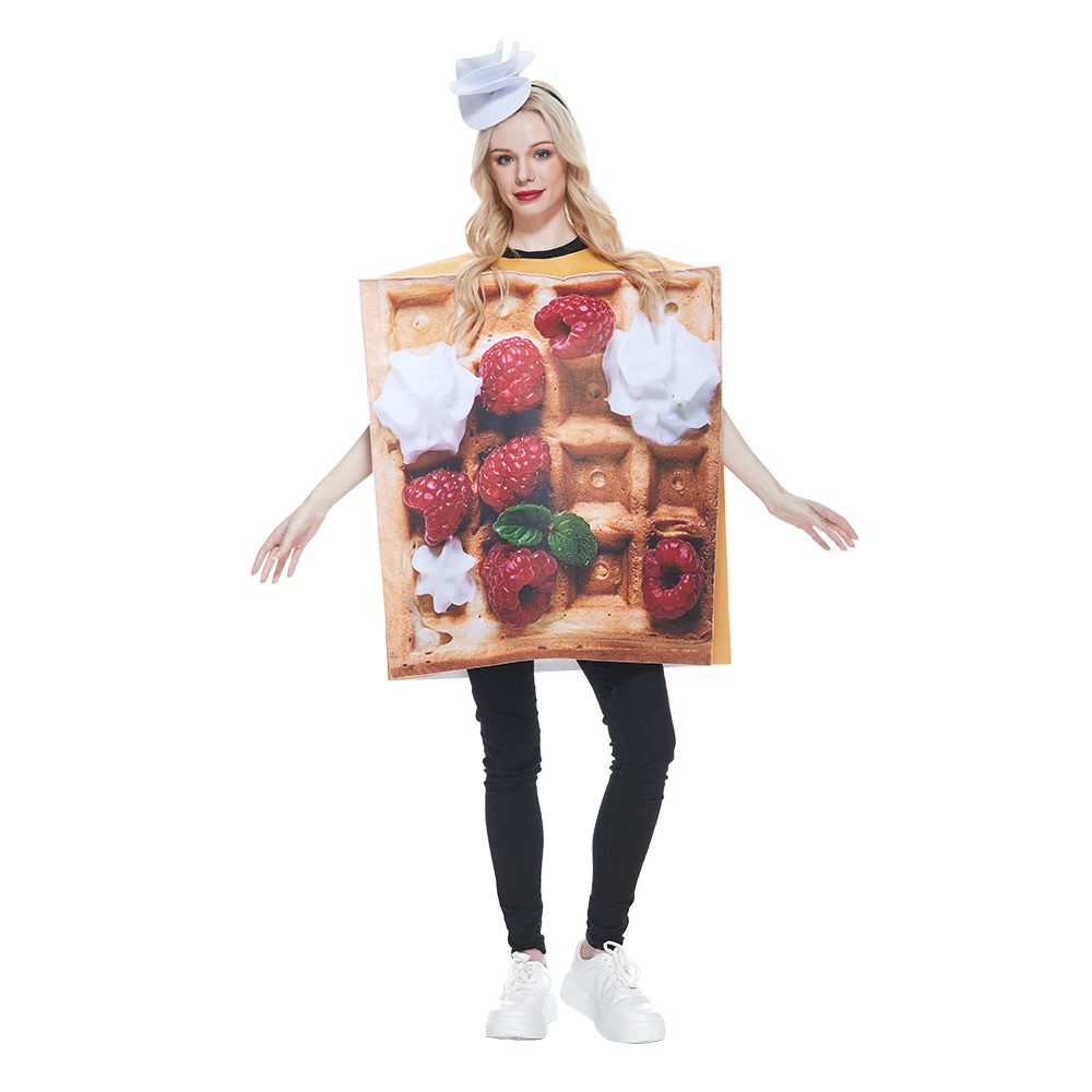Women Delicious Waffle Costume Adult Halloween Food Mascot Costumes