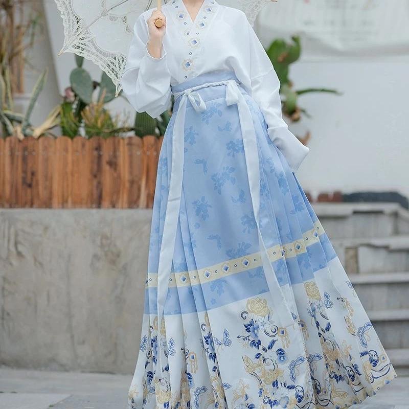 [ 凤舞呈祥】Hanfu Ming style horse face skirt set, Chinese style ancient costume