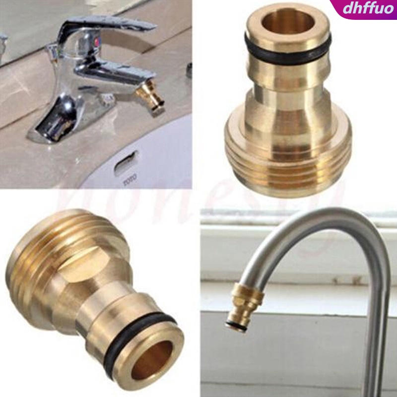 Brass Hose Tap Connector Threaded Garden Water Pipe Quick Adaptor ...