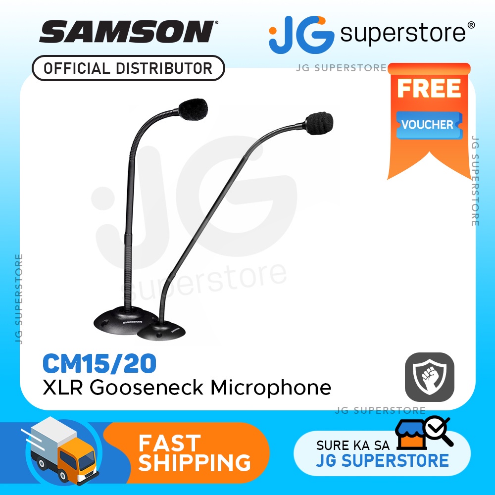 Samson CM15P / CM20P Cardioid Condenser Gooseneck Podium Microphone (15