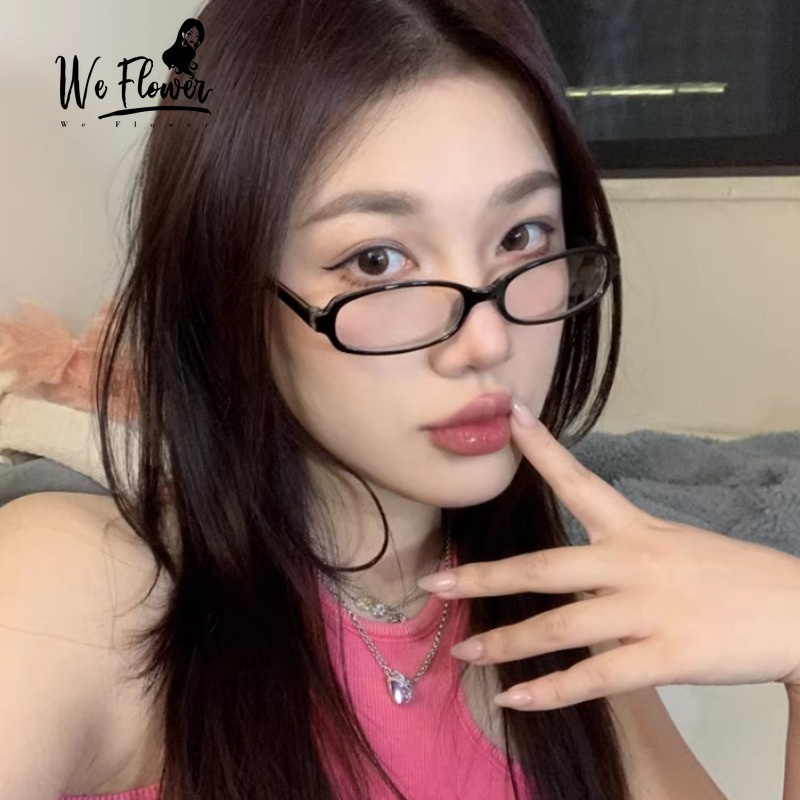 We Flower Korean Black Narrow Rectangle Frame Eyeglasses for Women ...