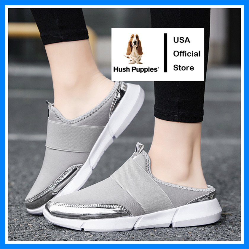 Hush Puppies women shoes Flat shoes woman Korean Sneakers women shoes sports shoes men walking Half sneakers slip on shoes Loafers women