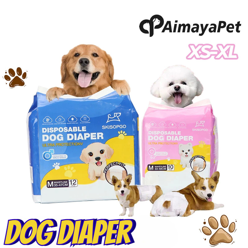 10/12PCS Dog Diaper Disposable Leakproof Super Absorption Dog Diaper ...