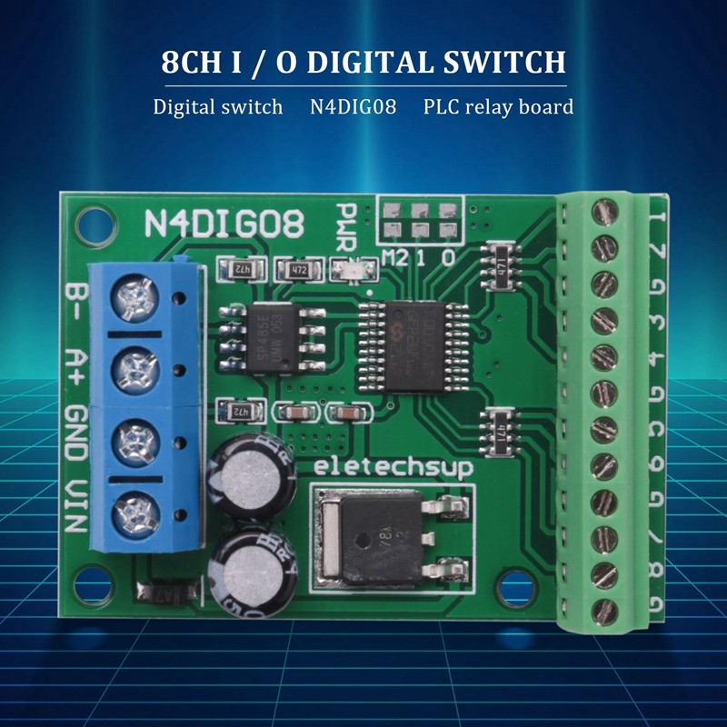 wazhihfuxiaf 8Ch Input/Output Digital Switch TTL LvTTL CMOS RS485 IO ...
