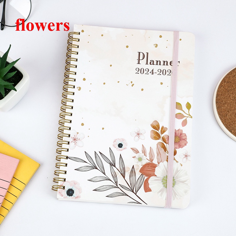 Flowers 2024 2026 schedule book planner daily plan book amazon calendar