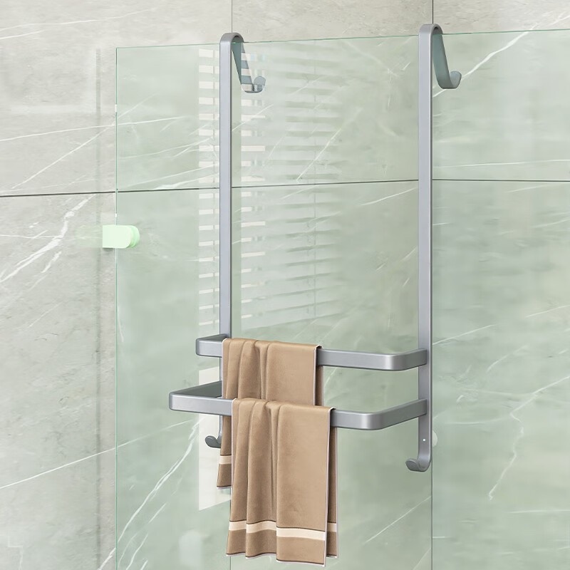 Bathroom Towel Rack Shower Room Glass Door Rack Hanging Rod Hanging ...