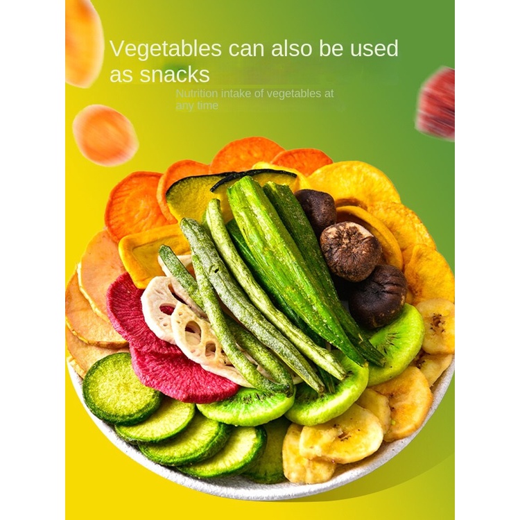 Comprehensive fruit and vegetable crisps, dried fruits, mixed fruits