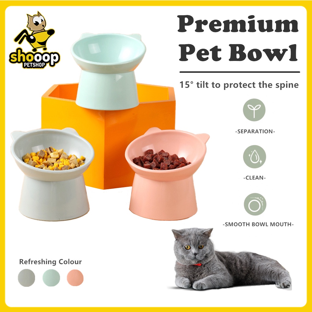 Elevated Slanted Cat Feeder Bowls Anti Vomiting Cat Dog Bowl Protect
