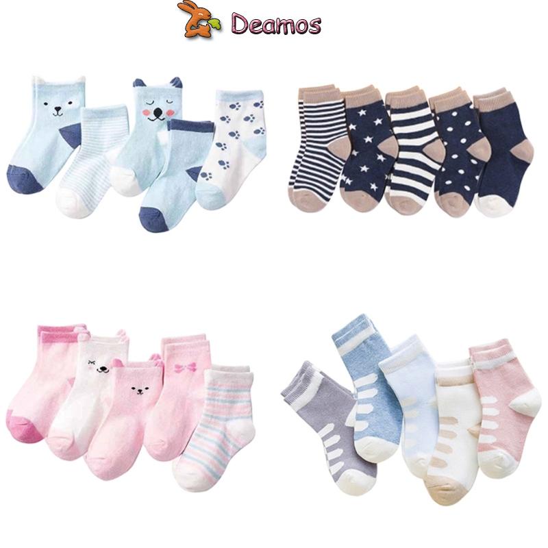 DE Pairs Cartoon Baby Socks Spring Autumn Infant Toddlers Girls Boys  Ankle Socks Soft Breathable 0-6T Kid Short Socks