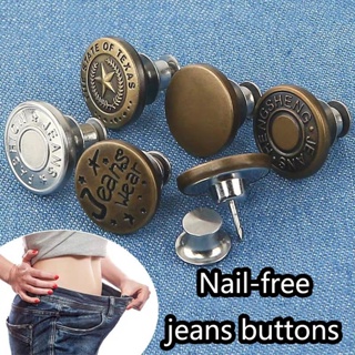 Button pins , No Instant Jean Button Pins for Pants,3 Bronze