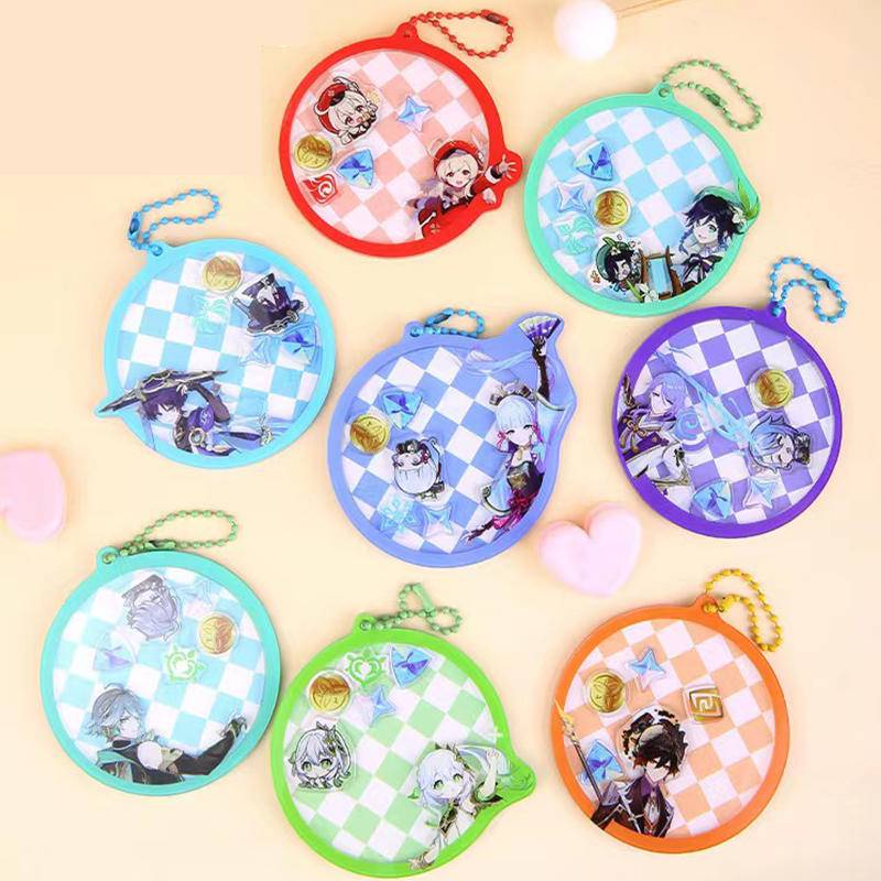 12 Styles Genshin Impact Anime Keychain Pendant Cartoon Cosplay ...
