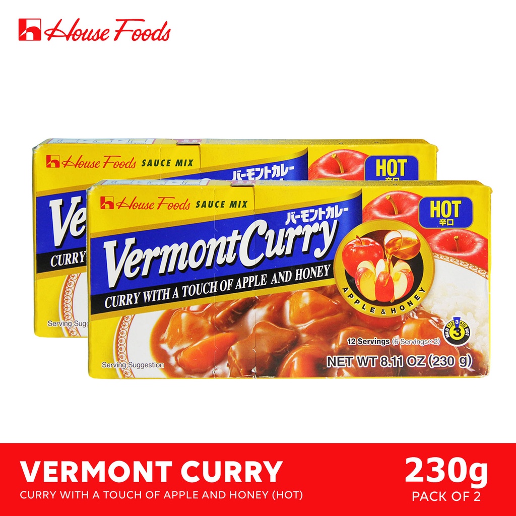 House Foods Vermont Japanese Curry Hot 230g (Bundle of 2) | Shopee ...