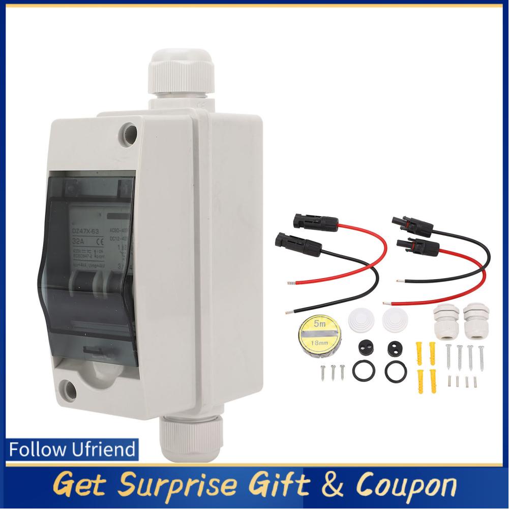 Ufriend DC AC Disconnect Switch Circuit Breaker Pa66 Housing IP65 DIN Rail Installation DC12