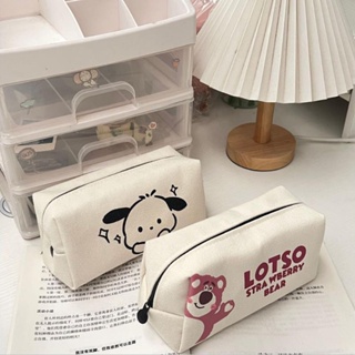 Sanrio simple style canvas pencil case, cute cartoon character printing ...