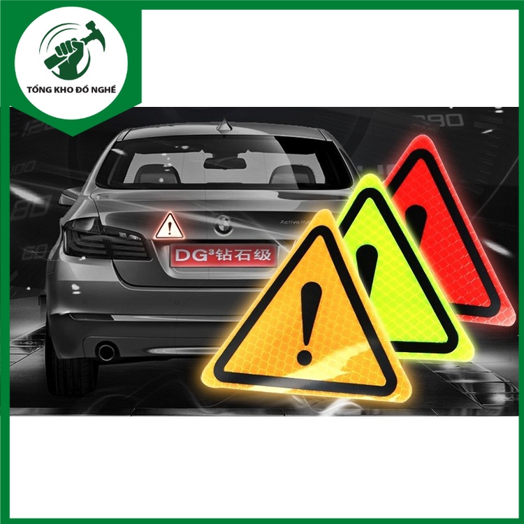 Reflective Stickers Triangle Warning Safety For Motorcycles _ TKDN