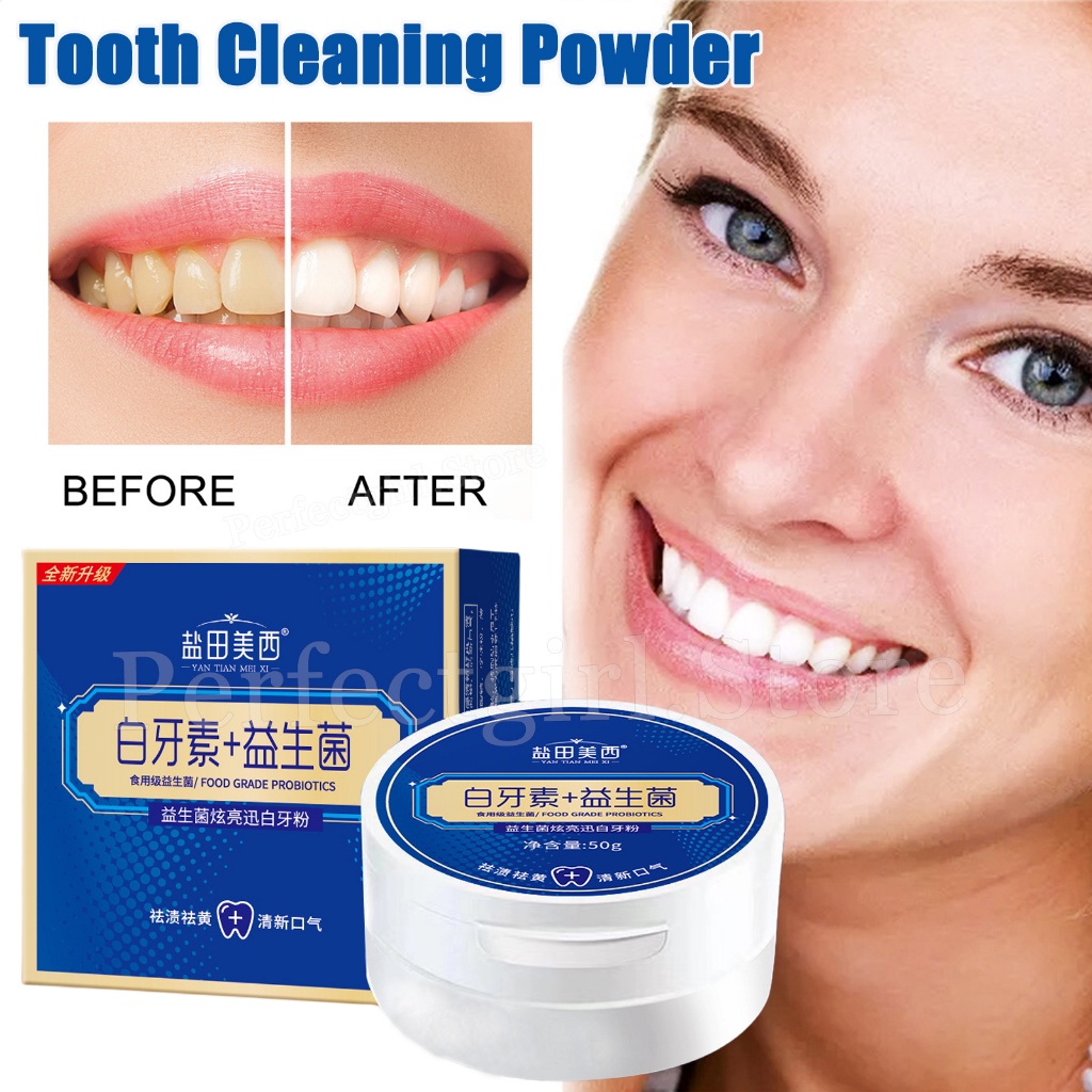 Probiotic tooth cleaning powder whitening and yellowing teeth cleaning