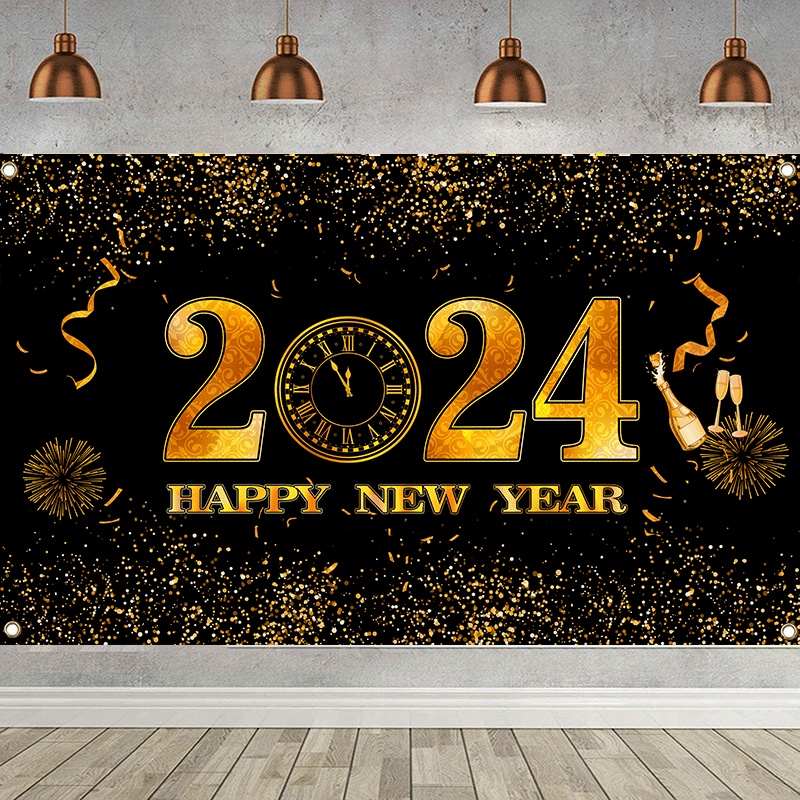 YYDS 2024 Happy New Year theme backdrop banner Christmas tapestry party