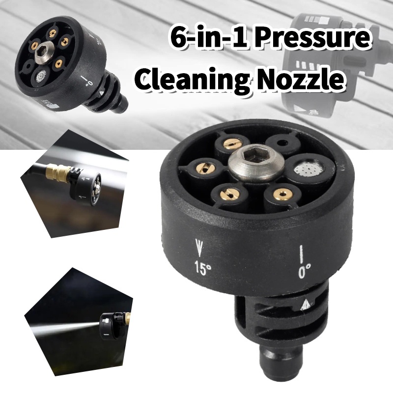 1/4'' Quick Connect Portable Pressure Washer Nozzle Tips 6in1 Quick