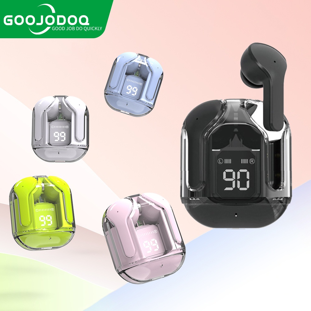 GOOJODOQ Wireless Earphones Bluetooth With Mic Earbuds EarPods Headphone For iphone Android LED