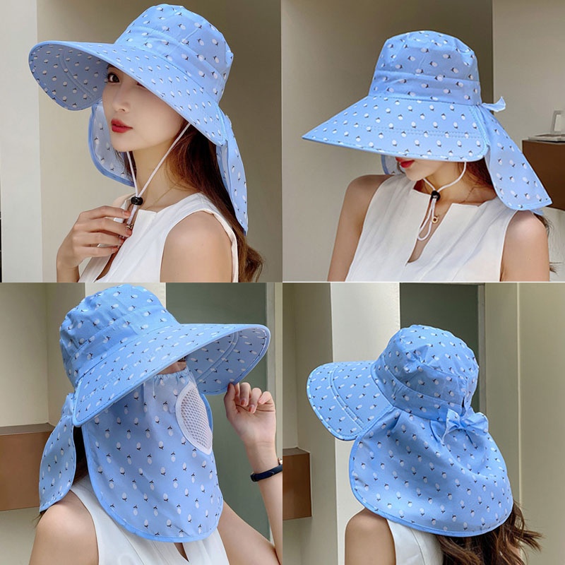 Sun Hat for Women, Sun Protection, Face Covering, Shawl Hat