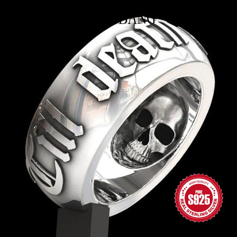 Pulibang Punk Rock Skull Thai Silver Black Ring | Shopee Philippines