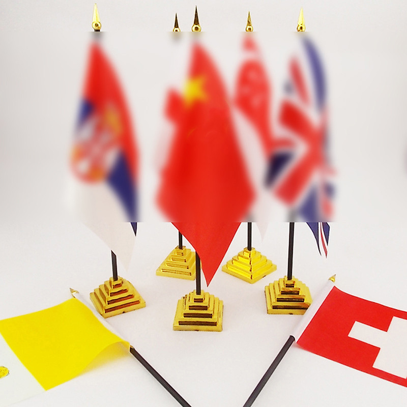 GMARTY 10Pcs Gold-Plated Plastic Base Round Square Flagpole Base Table ...