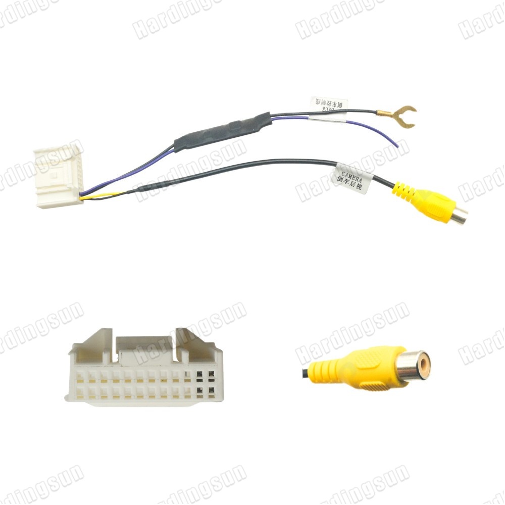 Car 24-pin Reverse Camera Video Input Adapter Wiring Cable Use For ...