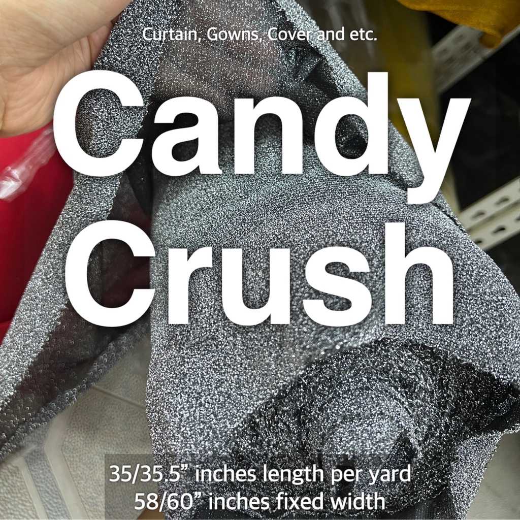 CANDY CRUSH FABRIC CLOTH PER YARD 35/35.5 INCHES AND 58/60 INCHES FIXED