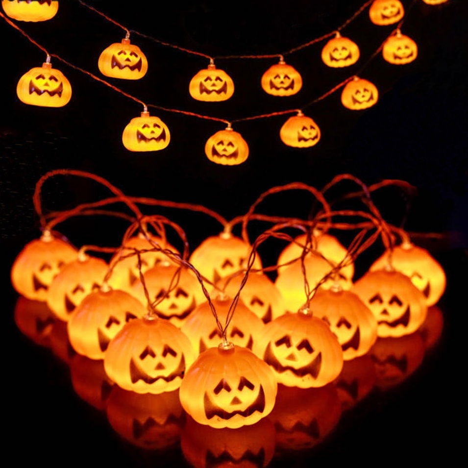 Halloween Pumpkin LED String Light 1.5 M Battery Operated Orange ...