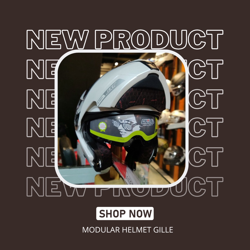Gille helmet GXR 526 modular dual visor gloss white | Shopee Philippines