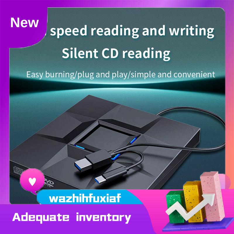 Wazhihfuxiaf External Cd And Dvd Player Game Burner Dvd External Usb Type C Cd Writer Reader