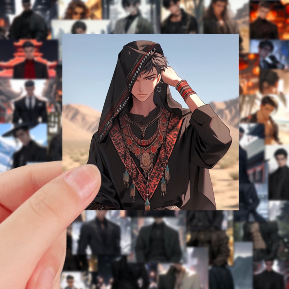 54 pieces of stickers of handsome guys from national fashion provinces ...