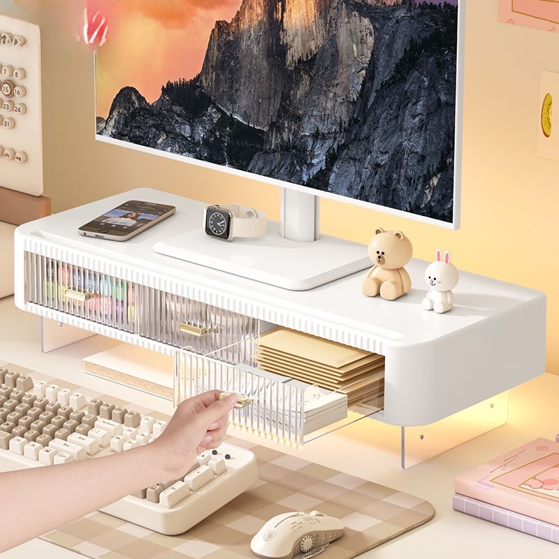 Desktop Storage Box Computer Riser Monitor Support Desktop Storage Rack ...