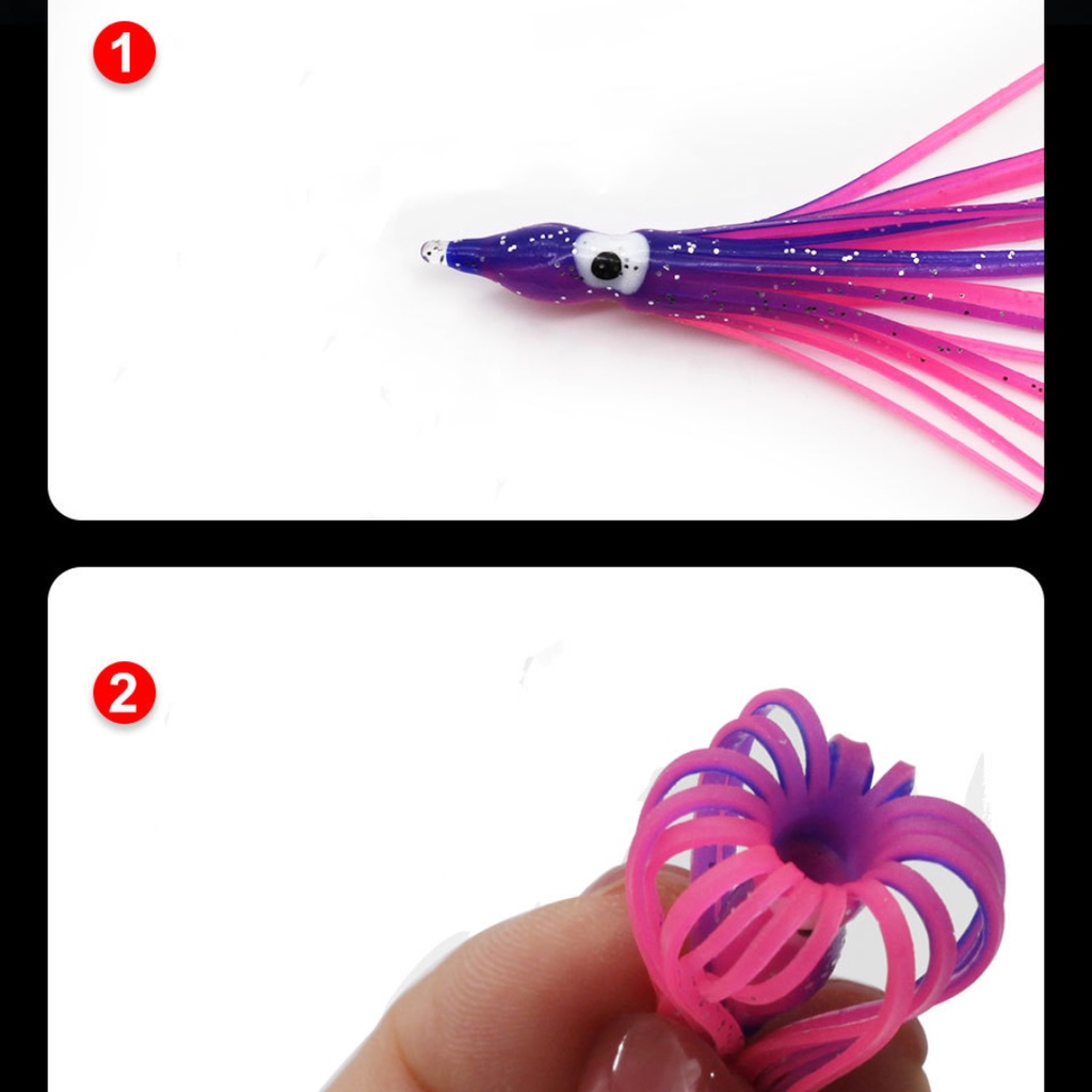 5pcs Fishing Squid Skirts Glow Lures 5cm/9cm Luminous Octopus Skirts