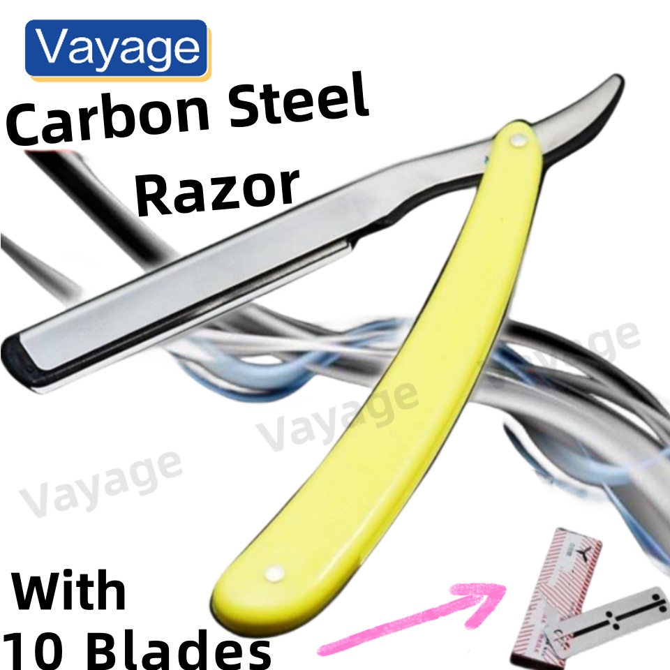Male Folding Face Beard Razor Manual Shaver Carbon Steel Sharp Salon ...