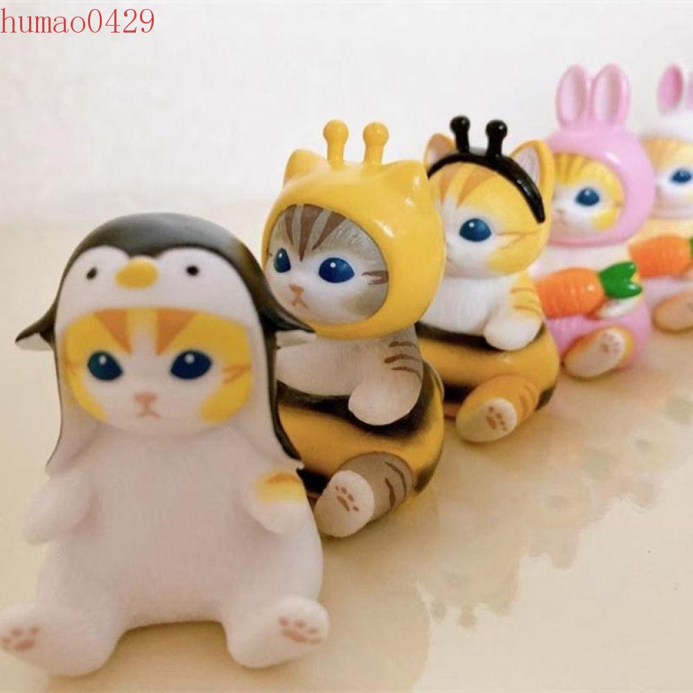 HUMAO Mofusand Cat Cos Bee Ornaments, Mofusand Cat Cos Bee Cat Shark ...