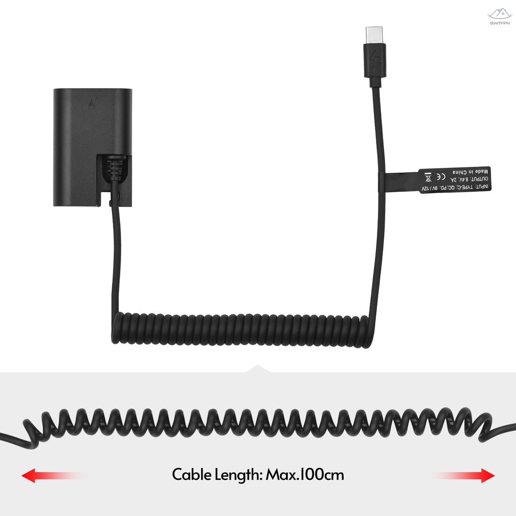 Andoer LP-E6 Dummy Battery USB-C Coupler Adapter DR-E6 Dummy Battery ...