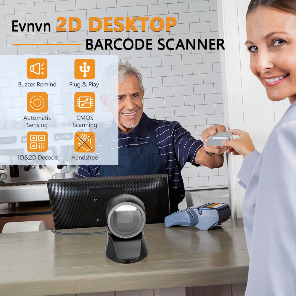 Evnvn 1D 2D Barcode Scanner Strong Decoding Capability Automatic ...